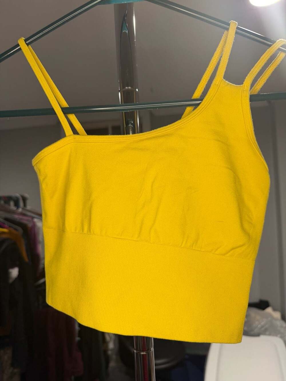 Alo Yoga Women's Ribbed Seamless Offset Bralette Crop Top